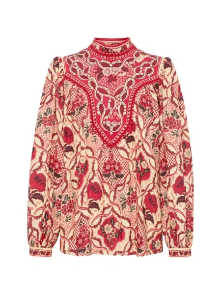 Bluză Alemais cu model floral cu imagine roșu