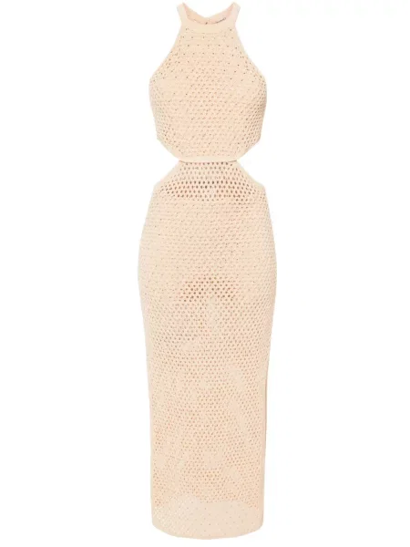 Stras rochie maxi Twinset tricotate maro