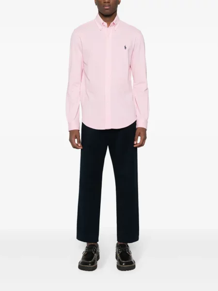 Kožne hlače Polo Ralph Lauren s vezicama s autogramom plava
