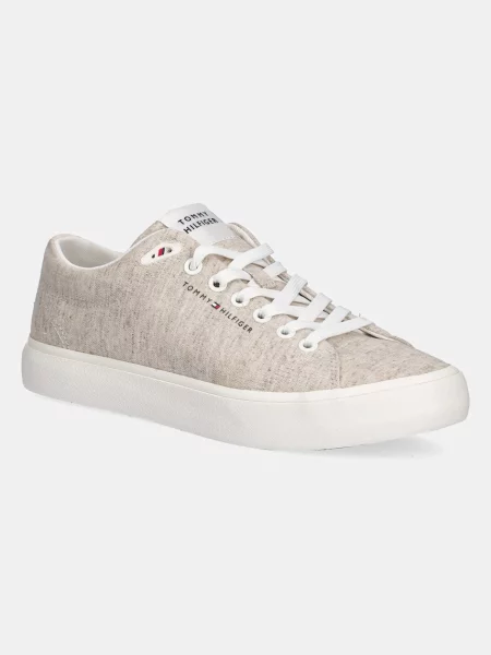 Ниски кецове Tommy Hilfiger TH HI VULC LOW CORE CHAMBRAY бежово