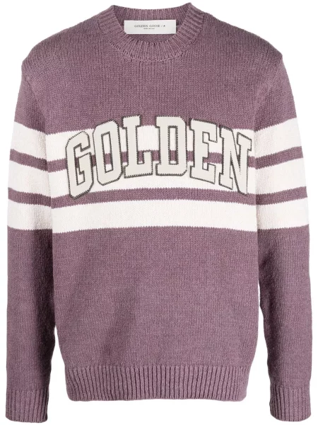 Hanorac crewneck Golden Goose tricotate auriu