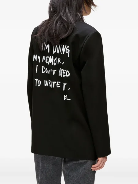 Sacou Karl Lagerfeld Jeans cu broderie negru