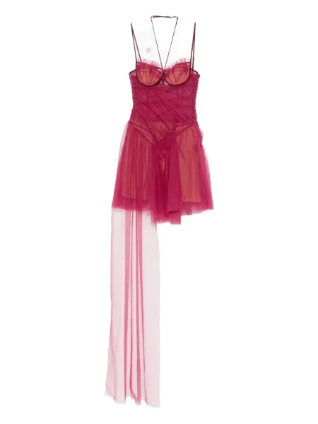 Rochie mini Nensi Dojaka drapată de costum roșu