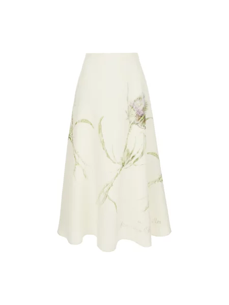 Spódnica midi Alberta Ferretti z nadrukiem do kolan beżowa