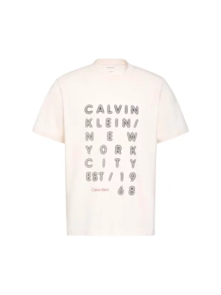 Koszulka Calvin Klein Jeans casual beżowa