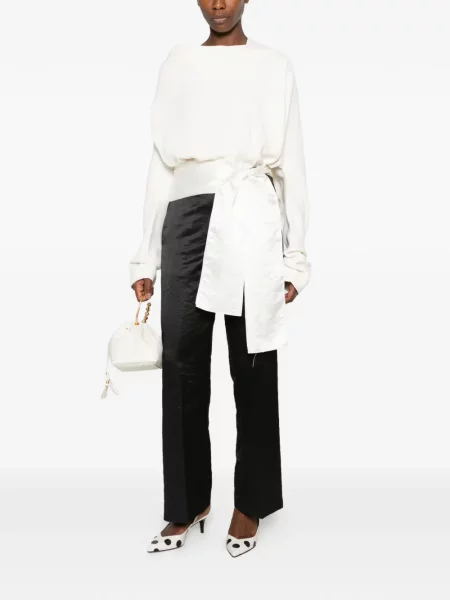 Pantaloni Forte_forte din satin negru