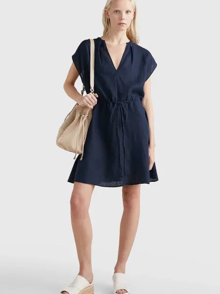 Льняное платье Tommy Hilfiger синее