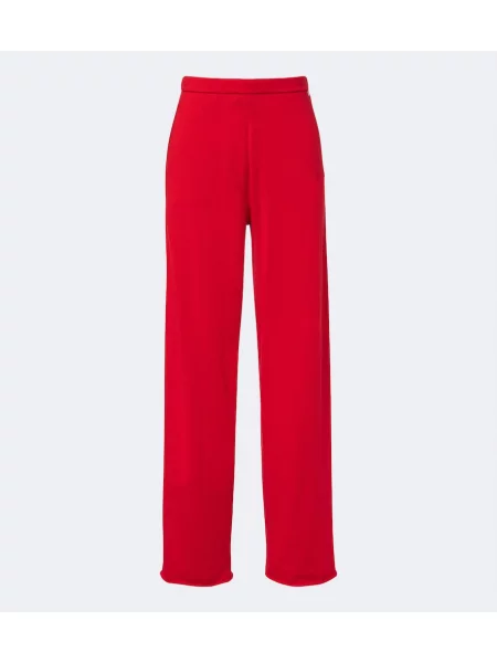 Pantaloni Extreme Cashmere din cașmir roșu