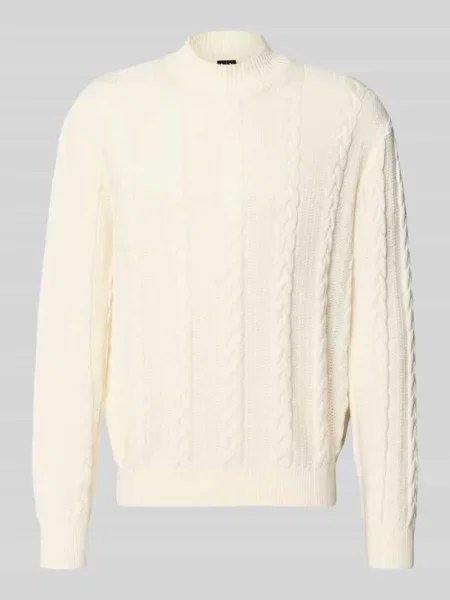 Sweter o kroju regular fit z dodatkiem żywej wełny Armani Exchange beżowy