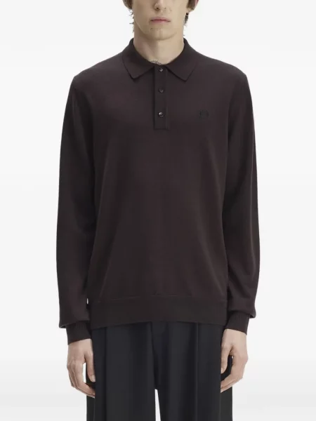Lung tricou polo Fred Perry maro