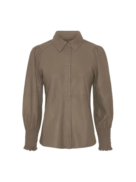 Koszula Notyz skórzana beżowa