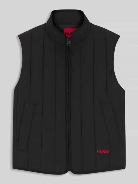 Kamizelka pikowana o kroju regular fit z wodoodpornego materiału model Hugo czarna