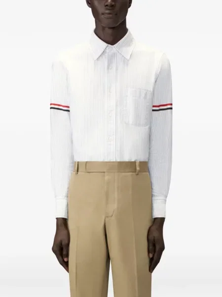 Keprová košile Thom Browne šedá