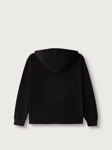 Napapijri mikina s kapucňou detská s bavlnou B-NEW BOX LOGO H W čierna