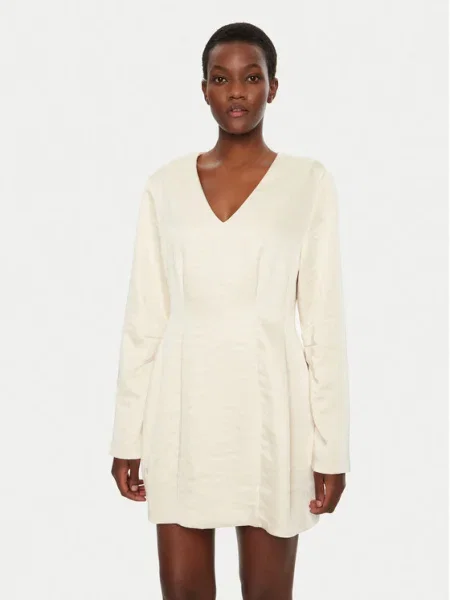 Herskind rochie Yasmin mini evazati bej