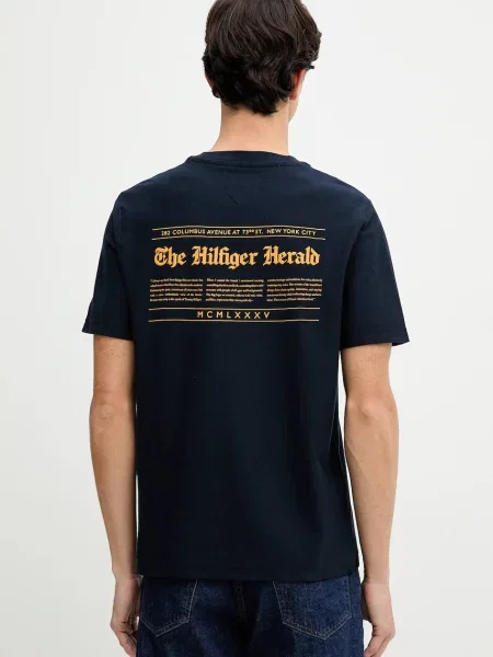 Kratka majica Tommy Hilfiger mornarsko modra