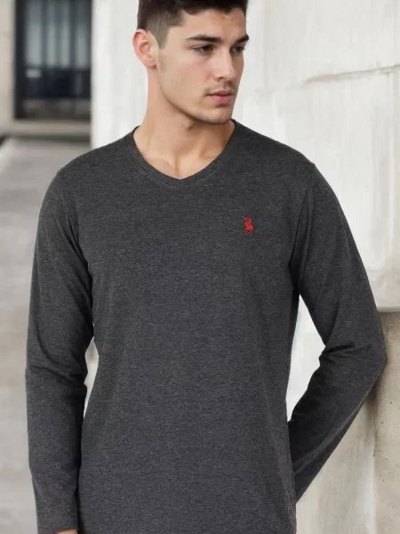 Tricou mânecă lungă Dewberry cu decolteu în V