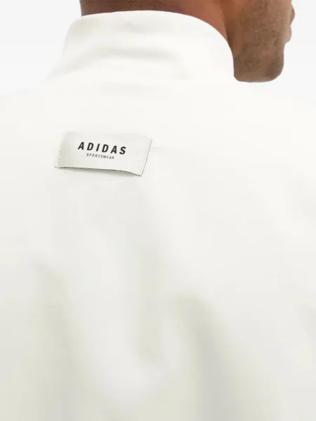 Мрежесто яке тип бомбър Adidas на райета бяло