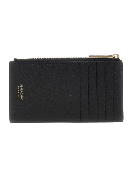 Portfel Salvatore Ferragamo skórzany z logo czarny