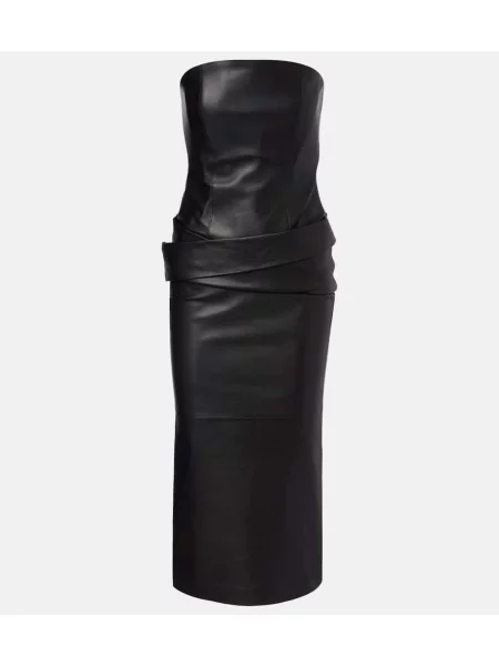 Rochie midi Alex Perry din piele până la genunchi de costum negru
