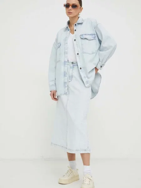 American Vintage t-shirt T-SHIRT MC COL V biała