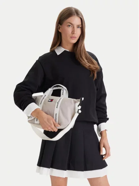 Shopperka Tommy Jeans beżowa