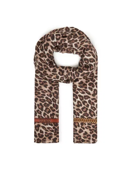 Šal Guess z leopardjim vzorcem črna