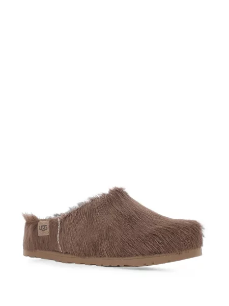 Papuci tip mules Ugg cu blană maro