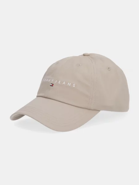 Шапка с козирка Tommy Jeans бордо с апликация бежово