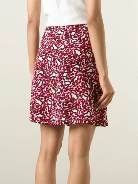 Fusta mini Stella Mccartney cu imagine cu model leopard roșu
