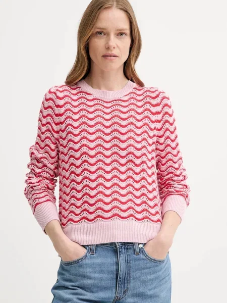 Bombažen pulover Levi's FLORENCE PNTLLE SWEATER roza