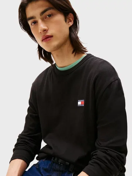 Лонгслив Tommy Jeans черный