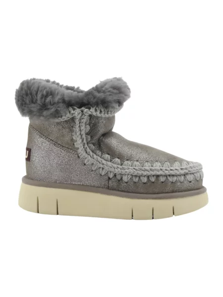 Buty do kostki Mou skórzane szare