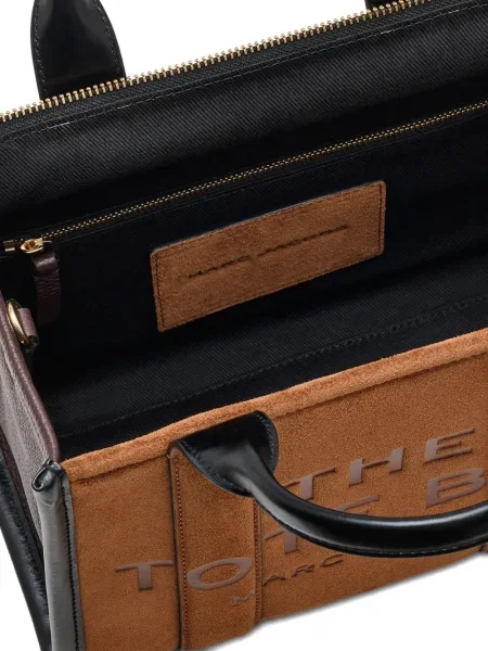 Geantă Marc Jacobs din piele de căprioară maro