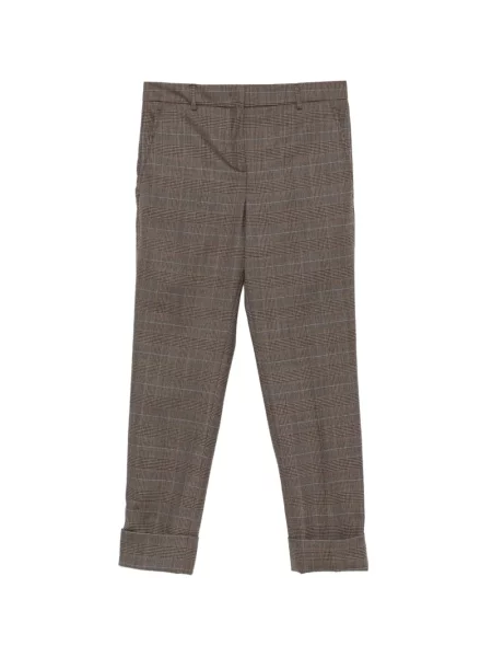 Pantaloni Incotex în carouri maro