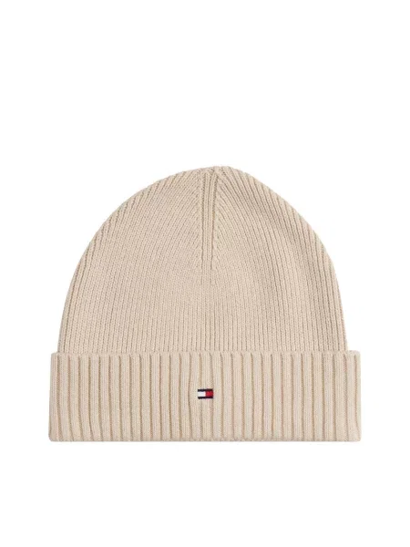 Czapka Tommy Hilfiger z kaszmiru z logo beżowa