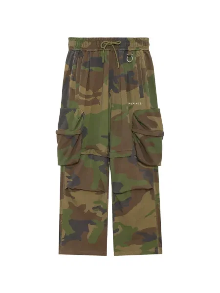 Pantaloni Mlvince cu imagine cu model camuflaj alergare verde