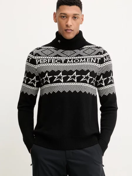 Perfect Moment sweter wełniany Fairisle czarny