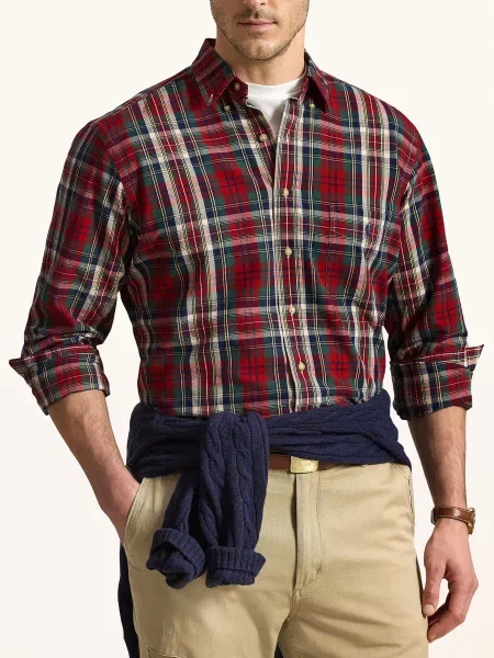 Polo Ralph Lauren Big & Tall Oxfordská Košile Comfort Fit tmavě zelená / tmavě / tmavě modrá červená