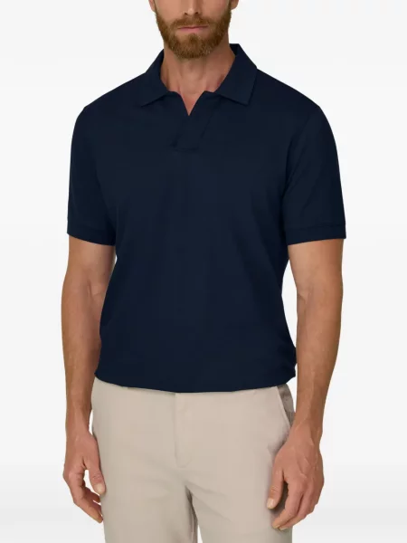 Tricou polo Boggi Milano stretch albastru