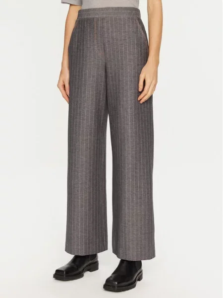 Hlače iz tkanine Max Mara Leisure siva