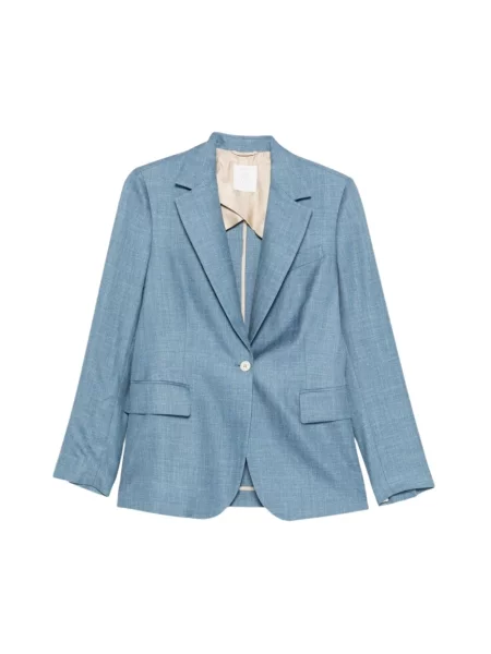 Marynarka Eleventy wełniana z kieszeniami zapinanymi na guziki niebieska