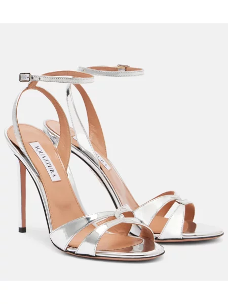 Sandale Aquazzura din piele argintiu