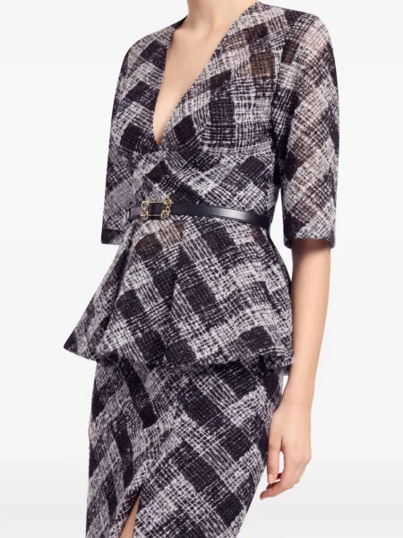 Cu peplum bluză Elie Saab gri