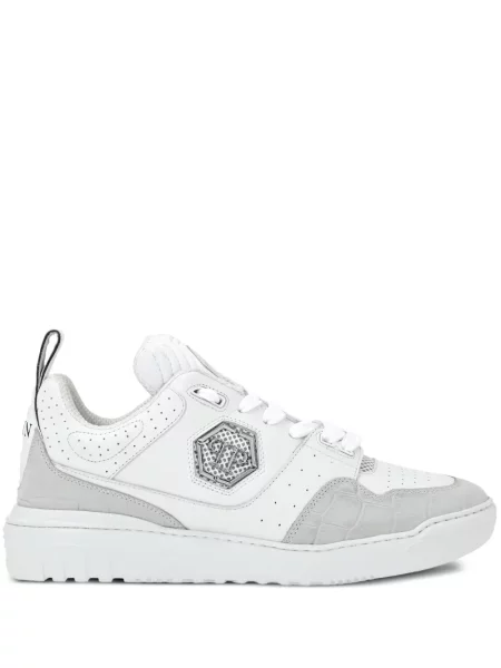 Sneakerși Philipp Plein cu autograf alb