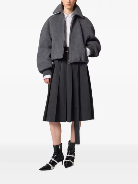Cu centură fustă midi Msgm gri