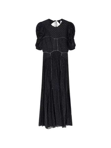 Rochie midi Marant Etoile până la genunchi în straturi de costum negru