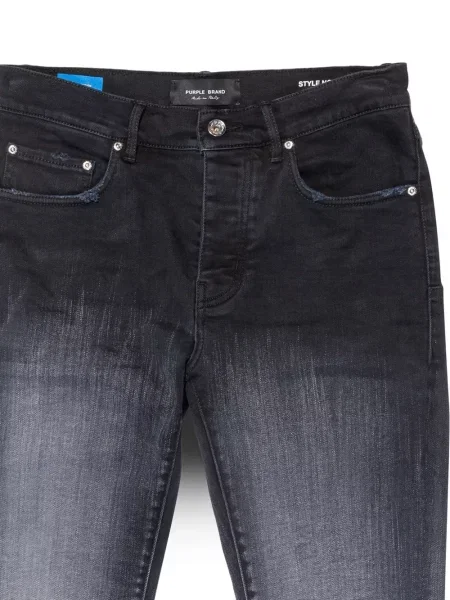 Spalvų gradiento rašto liesas skinny fit džinsai Purple Brand juoda