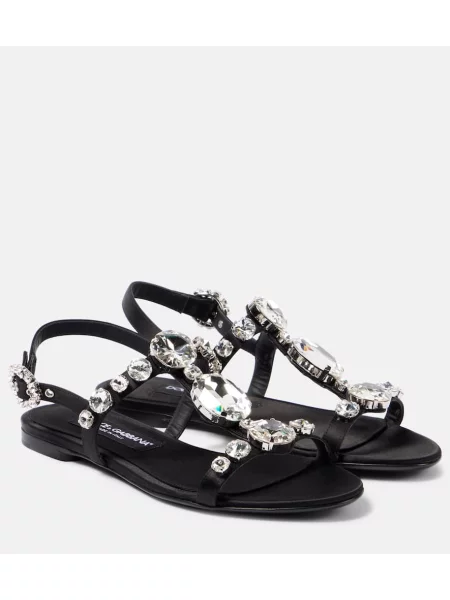 Sandale Dolce&gabbana din satin negru
