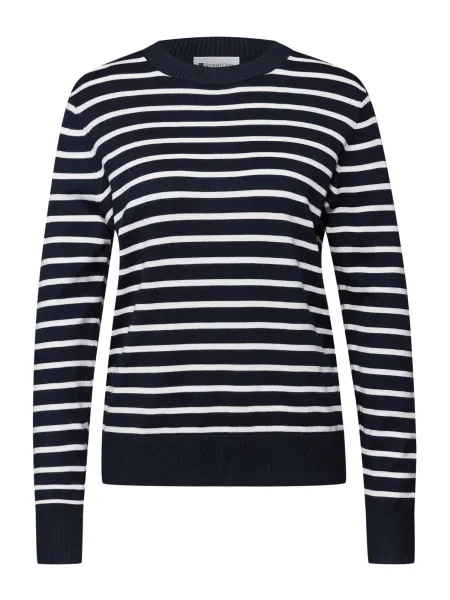 STREET ONE Pulover albastru închis alb